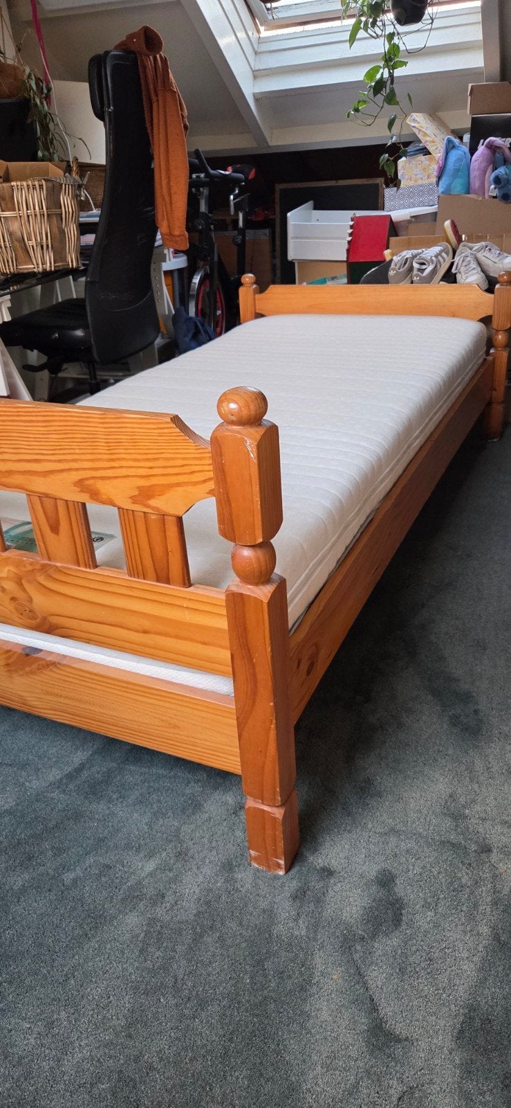 GRATIS af te halen - houten ledikant 90x200cm incl matras, Ophalen, Gebruikt, Eenpersoons