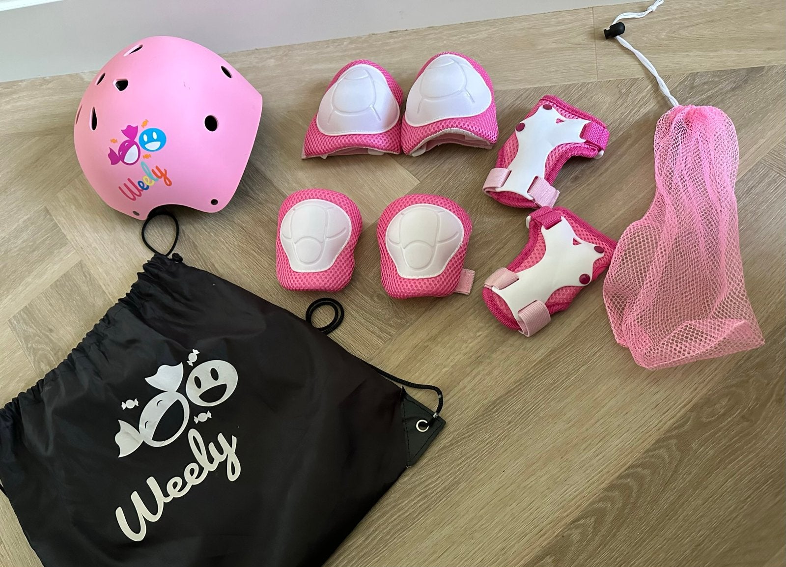 Weely beschermingsset voor kinderen, Kinderen en Baby's, Speelgoed | Buiten | Rolschaatsen, Ophalen of Verzenden, Zo goed als nieuw