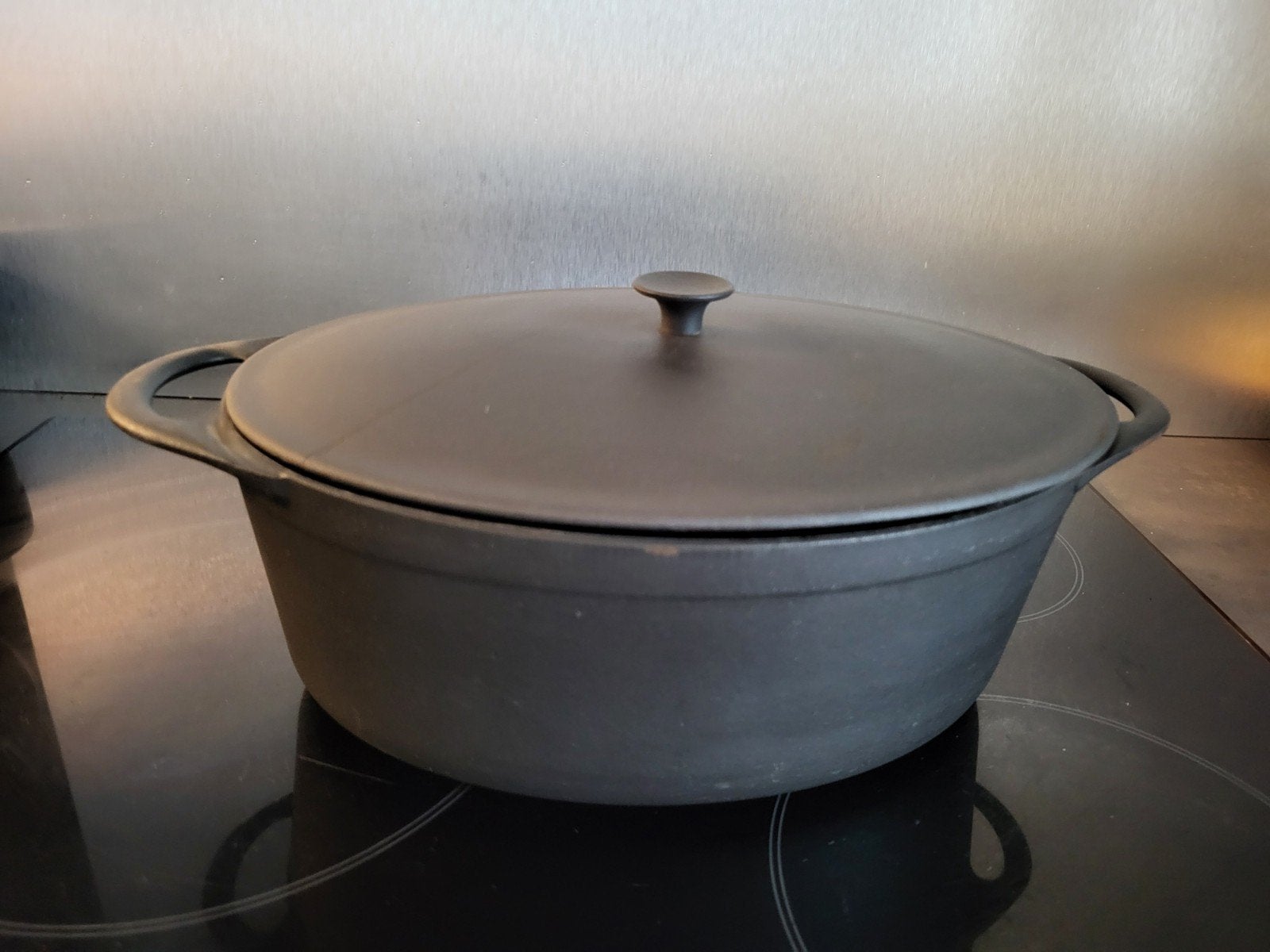 Cousances le Creuset gietijzeren braadpan 29 cm, Huis en Inrichting, Keuken | Potten en Pannen, Geschikt voor inductie, Gebruikt