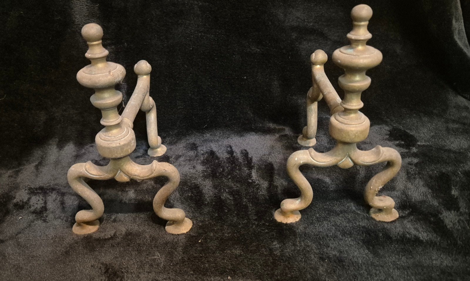 Antieke koperen haardbokken - set van 2, Ophalen of Verzenden, Gebruikt, Vrijstaande haard, Overige soorten