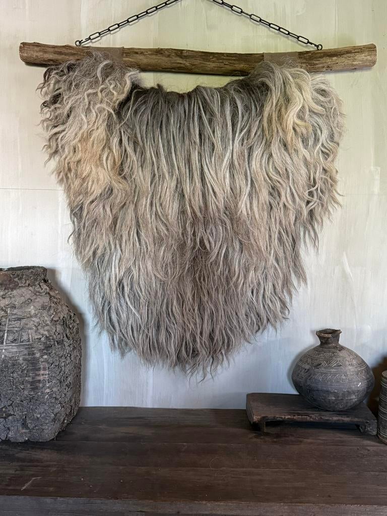 Wandkraag wandhanger, schapenvacht diervriendelijk nieuw, Wandkleed, Nieuw, Ophalen of Verzenden, Natuurlijk materiaal