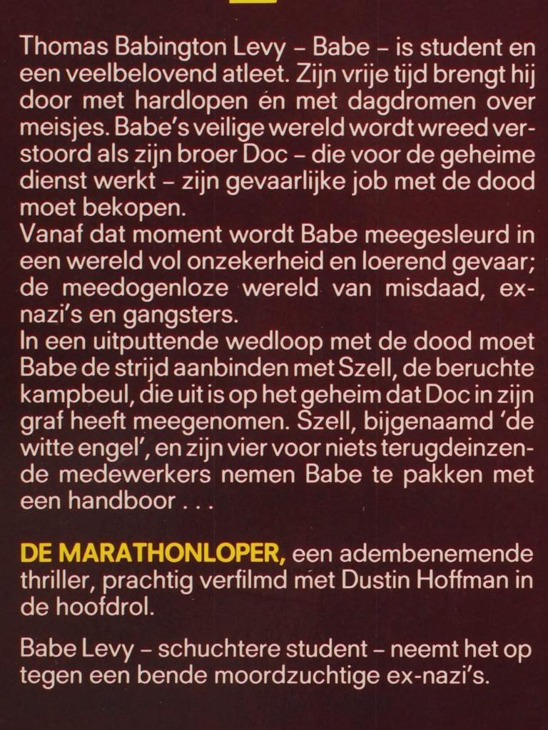 De Marathonloper - William Goldman (1987), Verzenden, Zo goed als nieuw, Europa overig