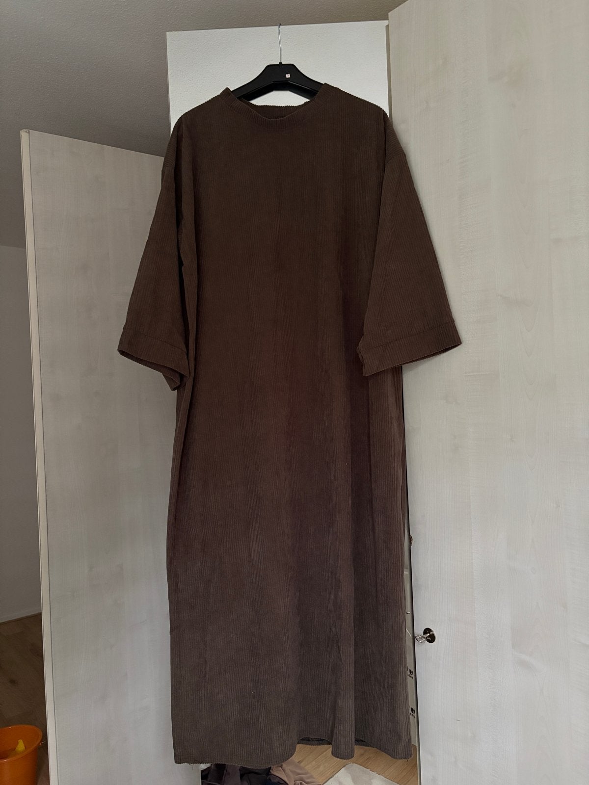 Ribbelachtig jurk, Maat 38/40 (M), Bruin, Ophalen of Verzenden, Gedragen