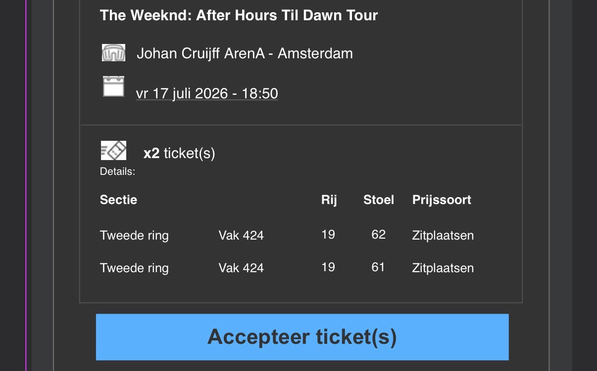 2 Tickets THE WEEKEND