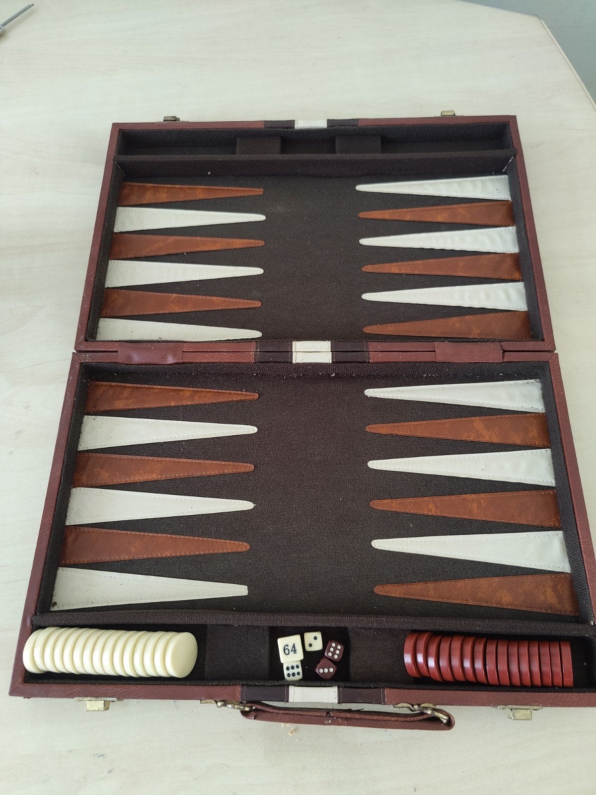 Vintage Backgammon Deluxe Koffer - Compleet Spel, Ophalen, Gebruikt, Een of twee spelers, Onbekend