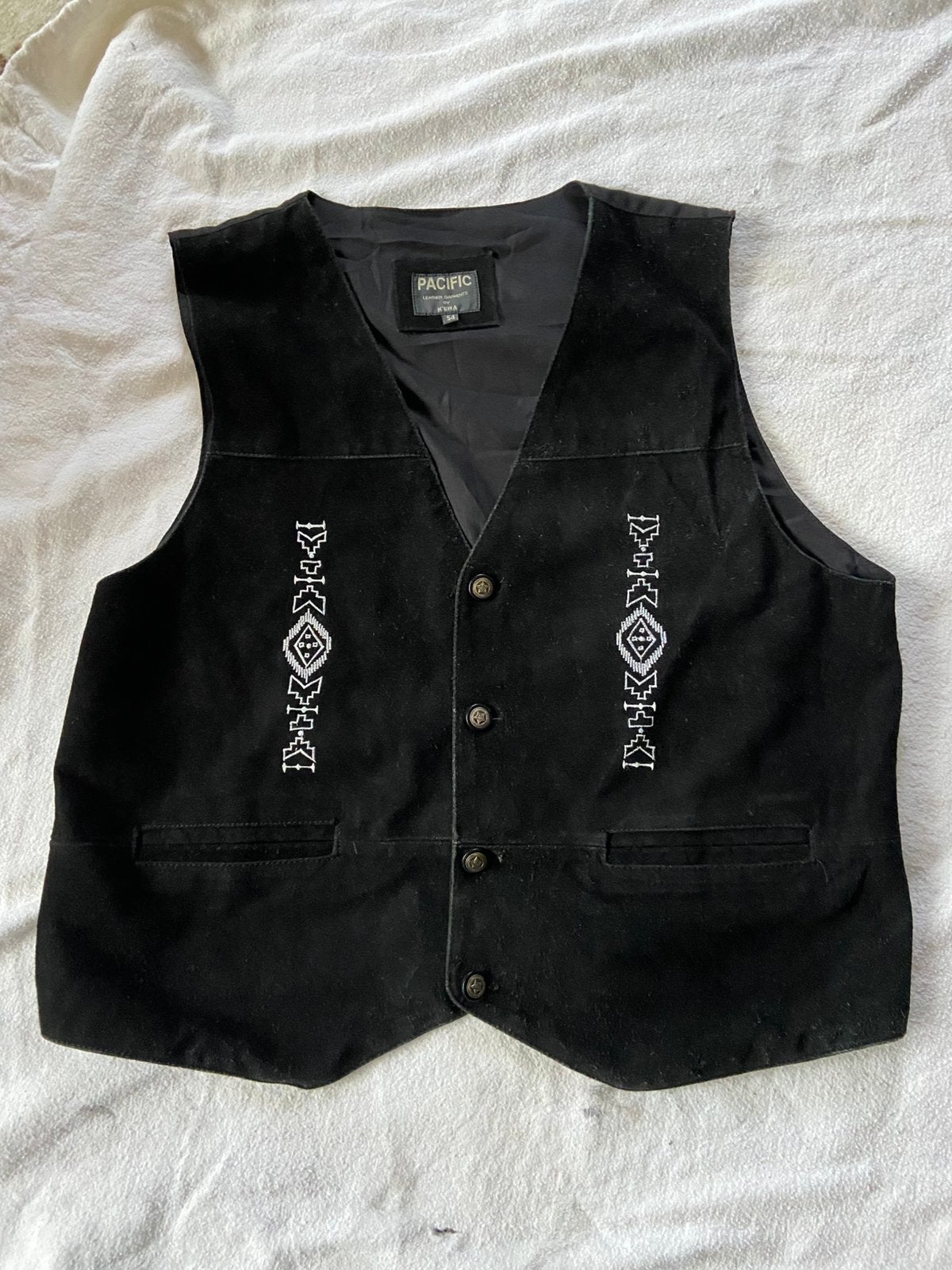Retro suede gillet, Ophalen of Verzenden, Gedragen, Maat 46/48 (XL) of groter, Zwart