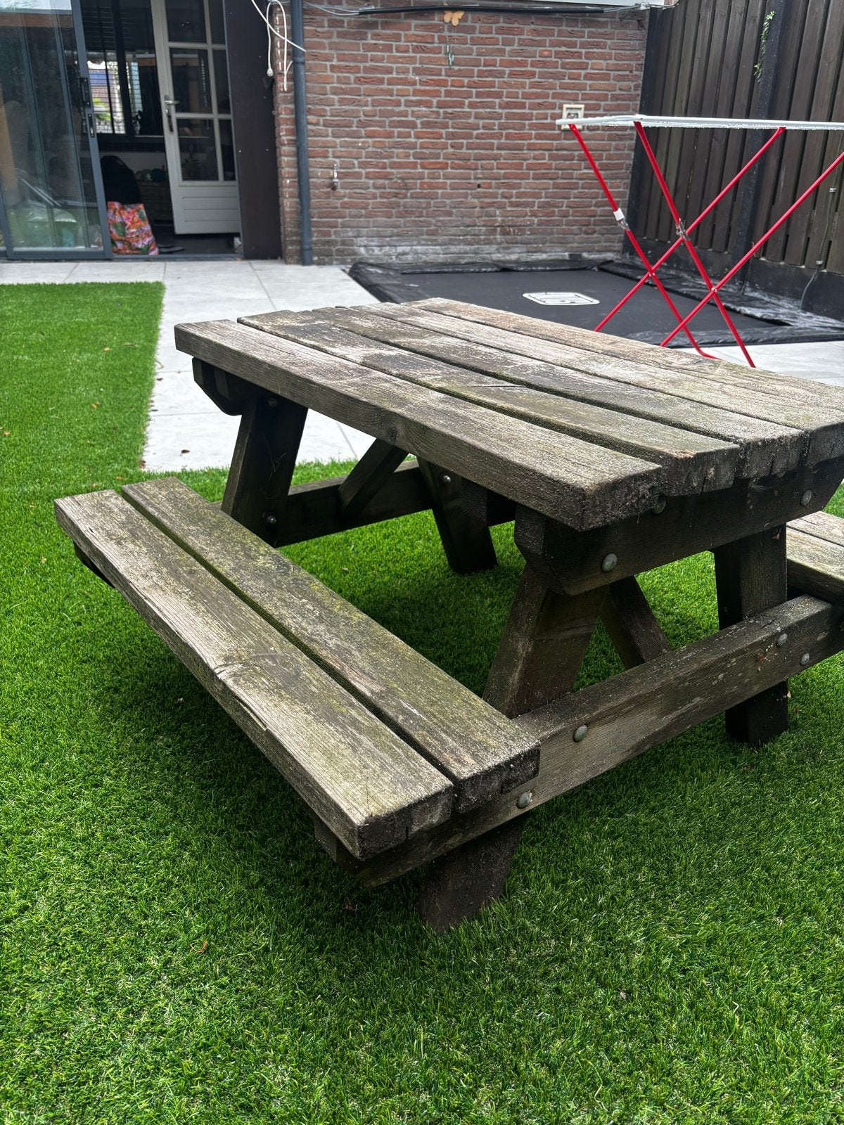 Houten picknicktafel voor kinderen - Gebruikt, Tuin en Terras, Picknicktafels, Gebruikt, Rechthoekig, Hout, Ophalen