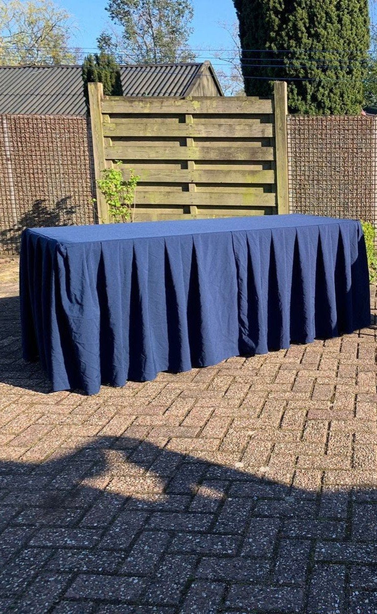 Te Koop, Buffettafelrok Rokken Buffettafel Blauw Biertafel, 180 cm, Blauw, Ophalen of Verzenden, Zo goed als nieuw