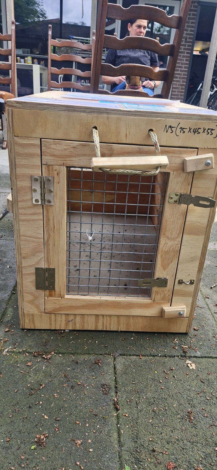 X2 Wooden shipping crates, Ophalen, Gebruikt, Minder dan 65 cm, Hondenhok