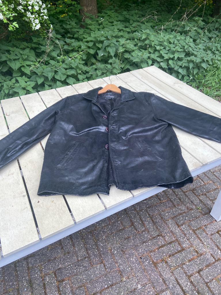 Leren jas, Kleding | Heren, Jassen | Winter, Ophalen, Maat 52/54 (L), Onbekend, Zwart