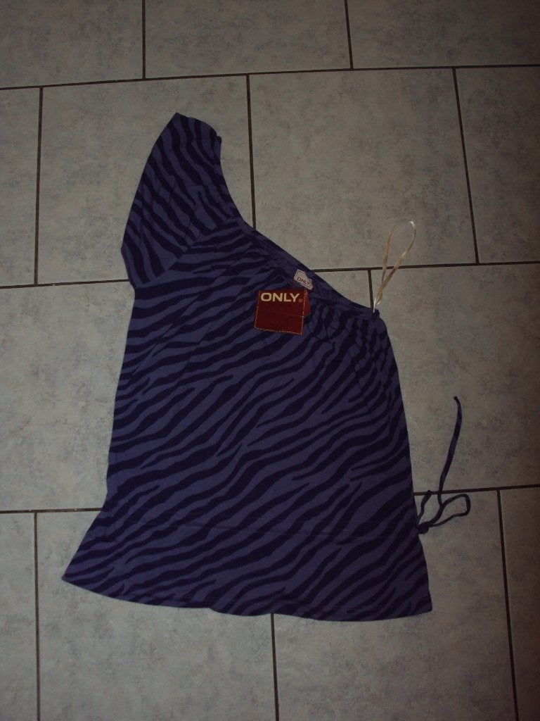 Nieuw trendy hip paars 1 schouder tuniek shirt ONLY mt M, Maat 38/40 (M), Only, Paars, Nieuw
