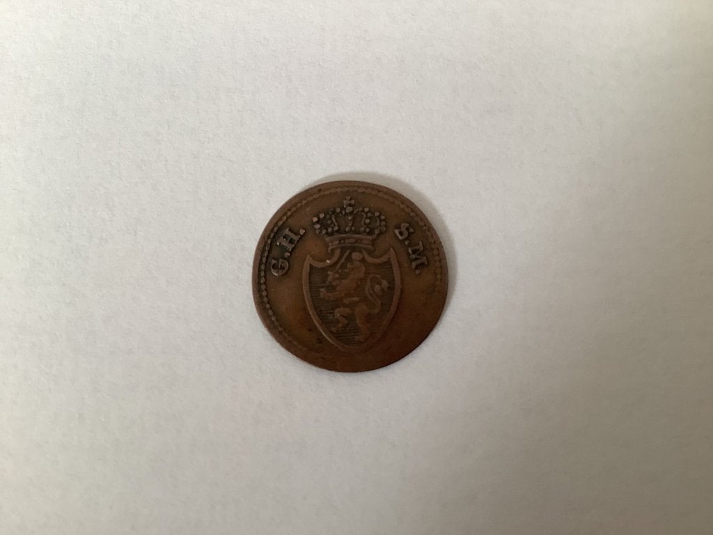Duitsland Hesse Darmstadt 1 Pfennig 1819, Verzenden, Duitsland, Losse munt