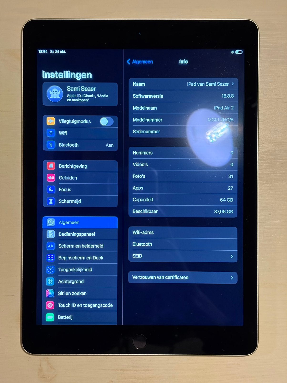 iPad Air 2 64GB Spacegrijs, Computers en Software, Apple iPad Air, Zo goed als nieuw, Wi-Fi, Ophalen