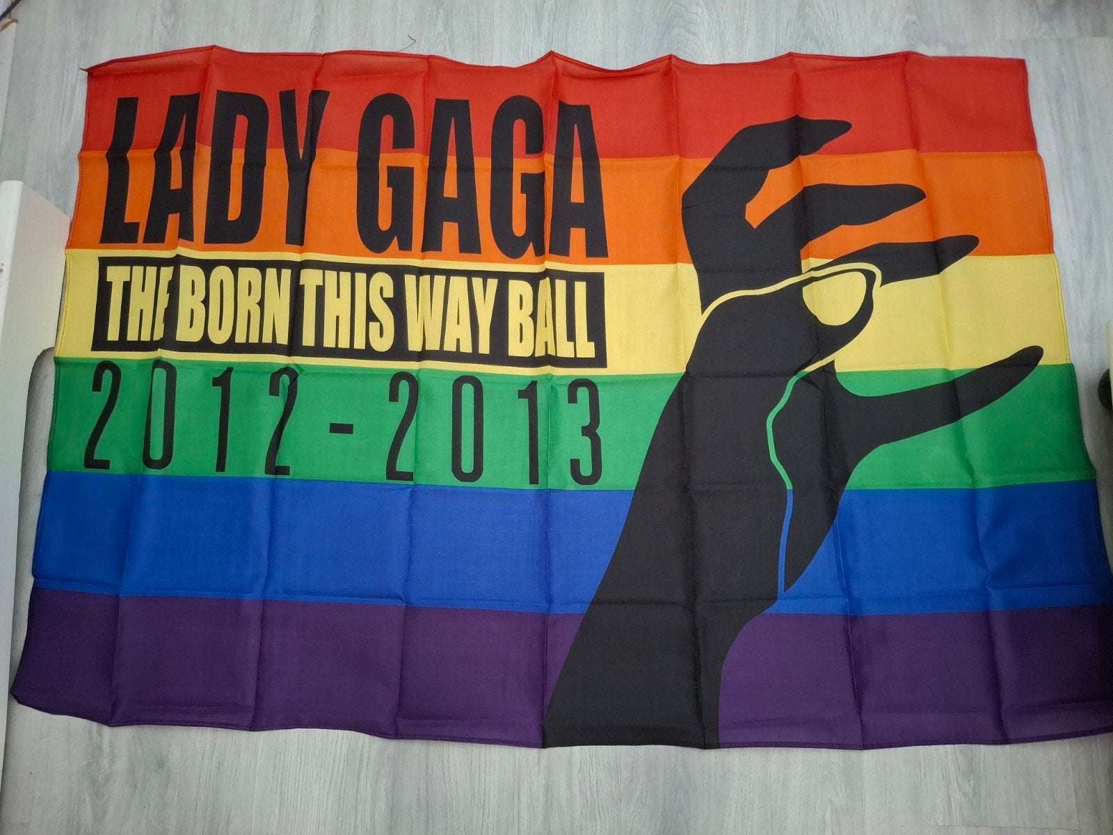 Lady Gaga vlag BTWB Pride Rainbow, Ophalen of Verzenden, Nieuw