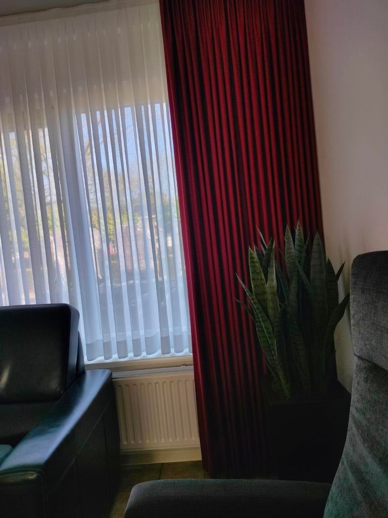 Vitrage en overgordijnen, Ophalen, 200 cm of meer, Wit, Zo goed als nieuw