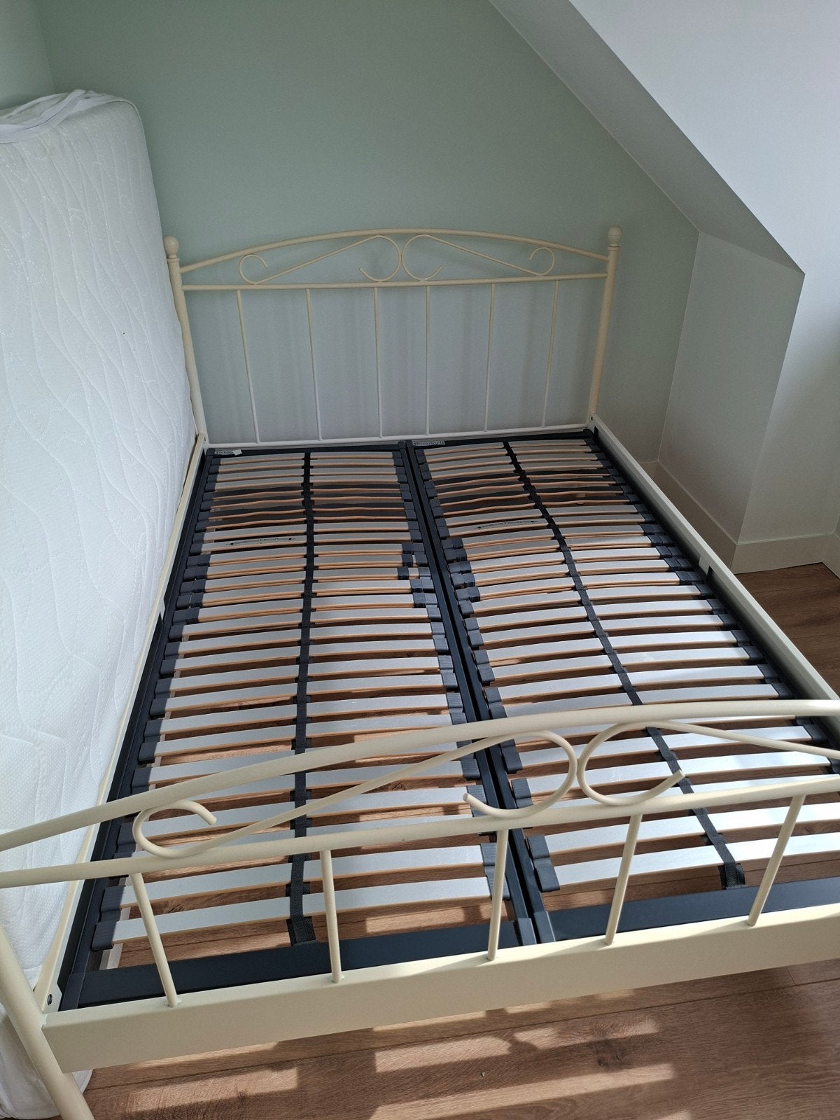 wit metalen ledikant 140x200 excl matras, Ophalen, Gebruikt, Wit, Tweepersoons
