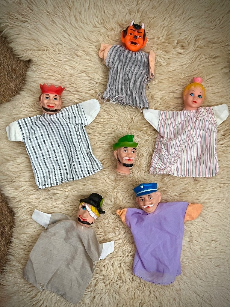 Vintage Poppenkastpoppen, kleine uitvoering jaren ‘70, Ophalen, Gebruikt