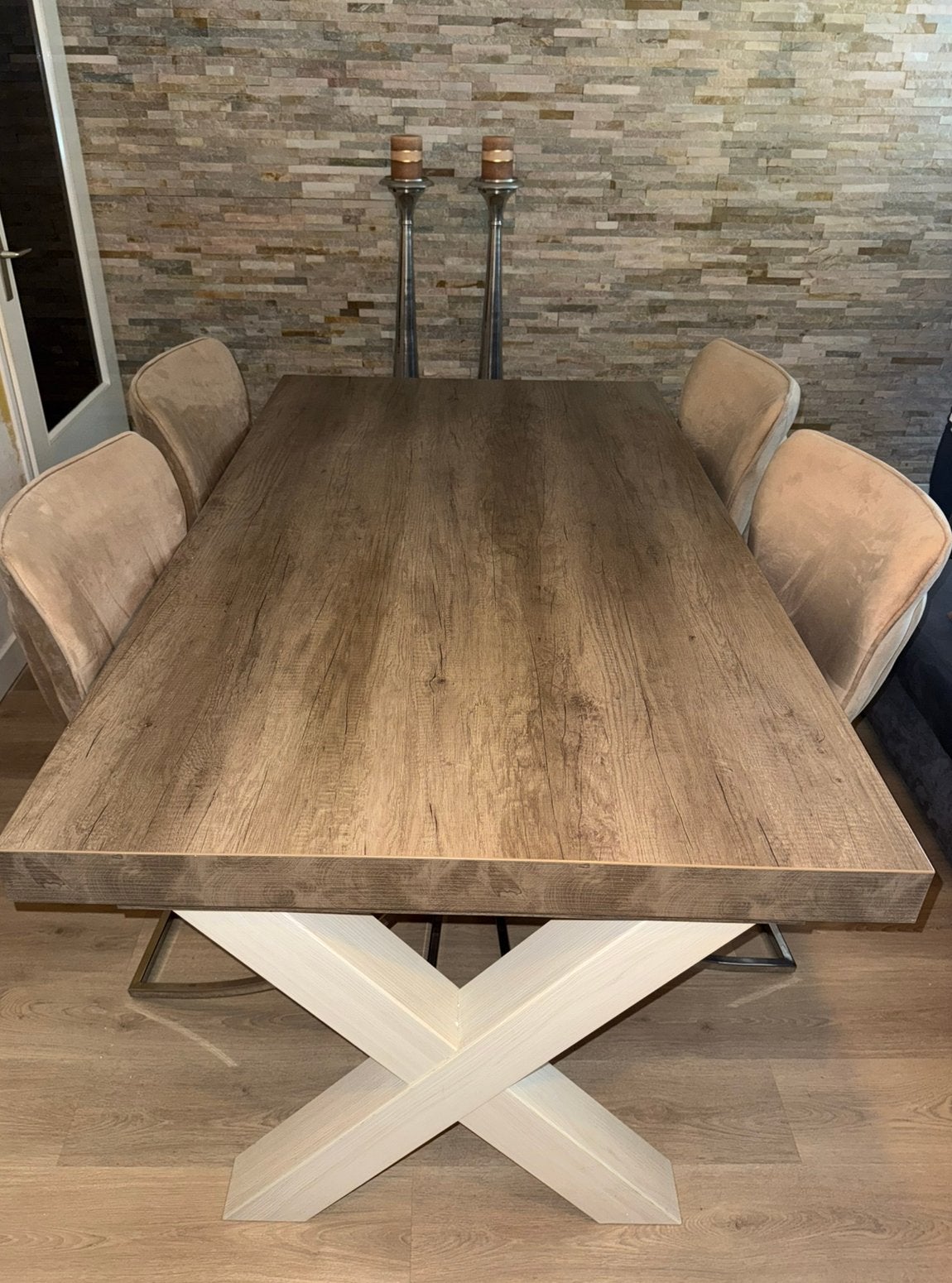 Eettafel, Ophalen, 50 tot 100 cm, Zo goed als nieuw, 150 tot 200 cm