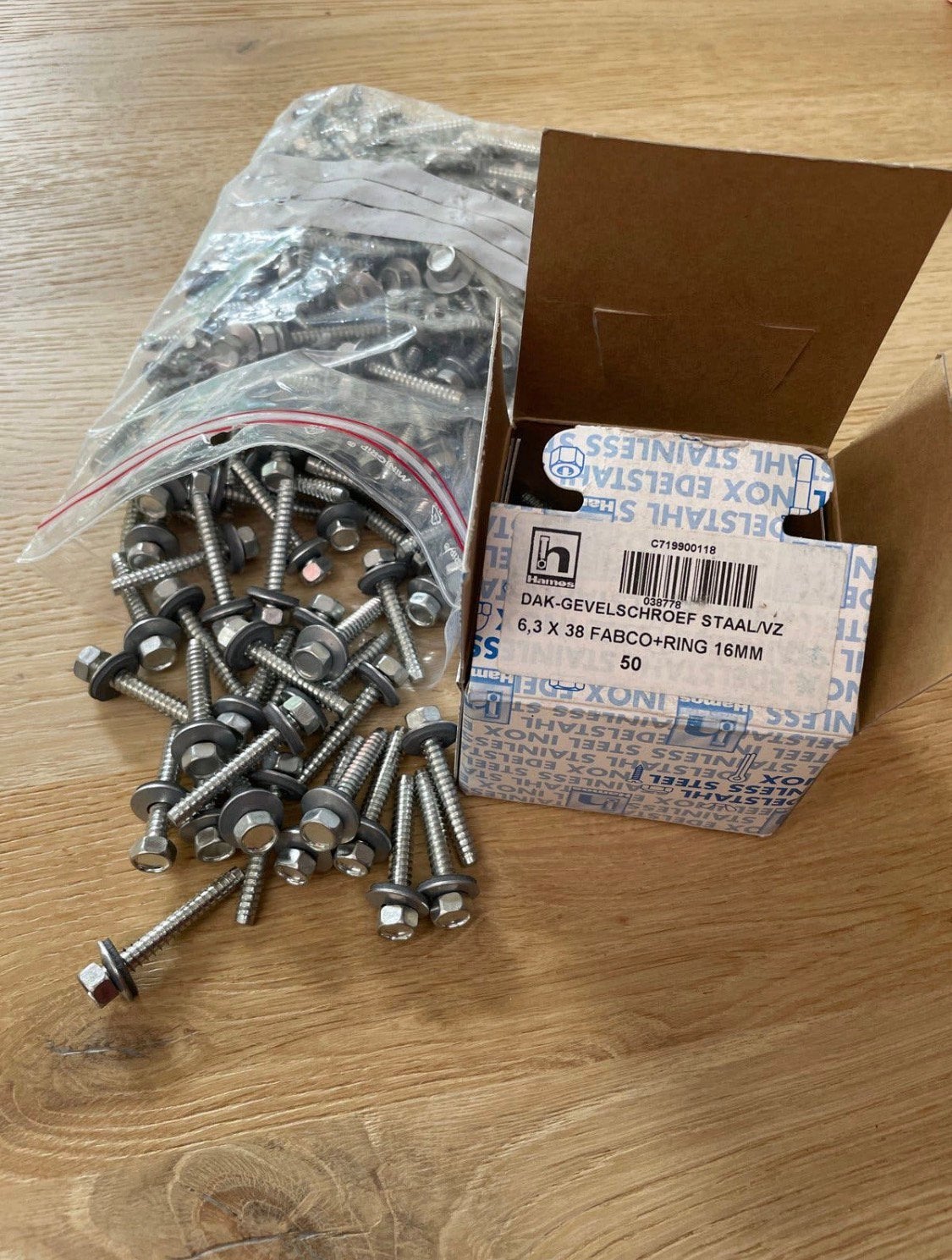 Hamos Zelfborende Zeskant bouten 6,3 x 25 & 6,3 x 35, Ophalen of Verzenden, Nieuw, Minder dan 50 mm, Schroeven
