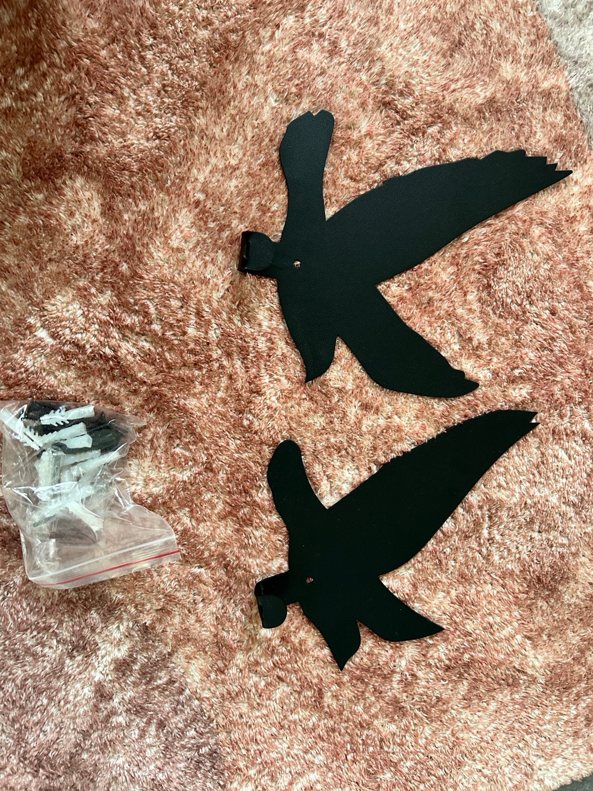 Set van 2 zwarte metalen vogel kapstokken, Huis en Inrichting, Ophalen, Metaal, Zwart, Met ophangsysteem