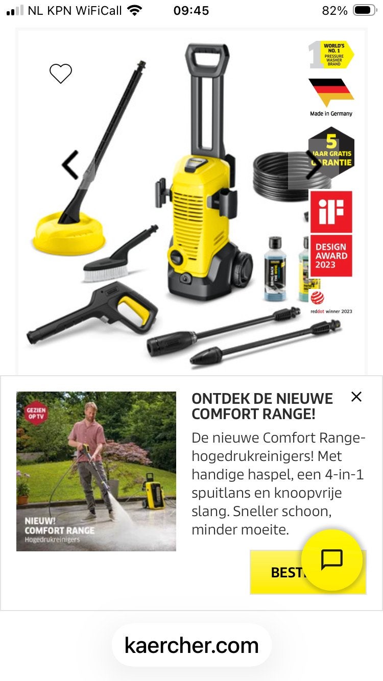 Karcher hogedruk reiniger, Tuin en Terras, Hogedrukreinigers, Ophalen, Gebruikt, Elektrisch, Met regelbare waterdruk
