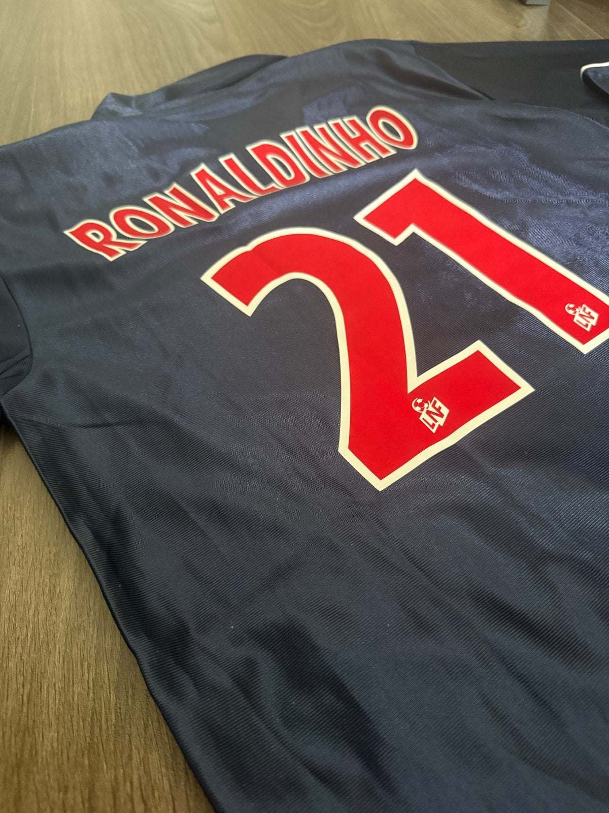 PSG Thuisshirt 2001-2002 Ronaldinho #21 - Maat L, Maat L, Ophalen of Verzenden, Zo goed als nieuw, Shirt