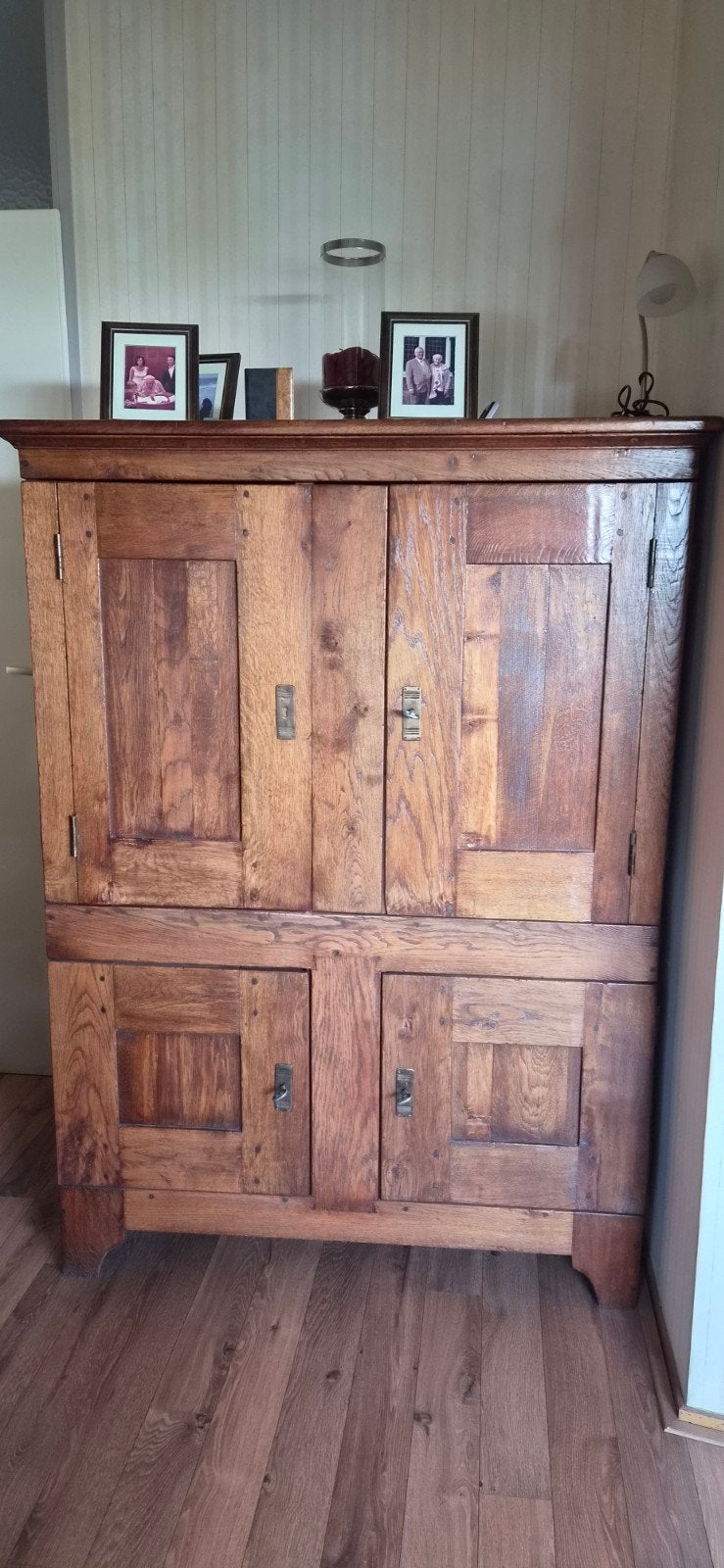 Massief eikenhouten tv-kast/dressoir, Ophalen, 100 tot 150 cm, 100 tot 150 cm, Rustiek