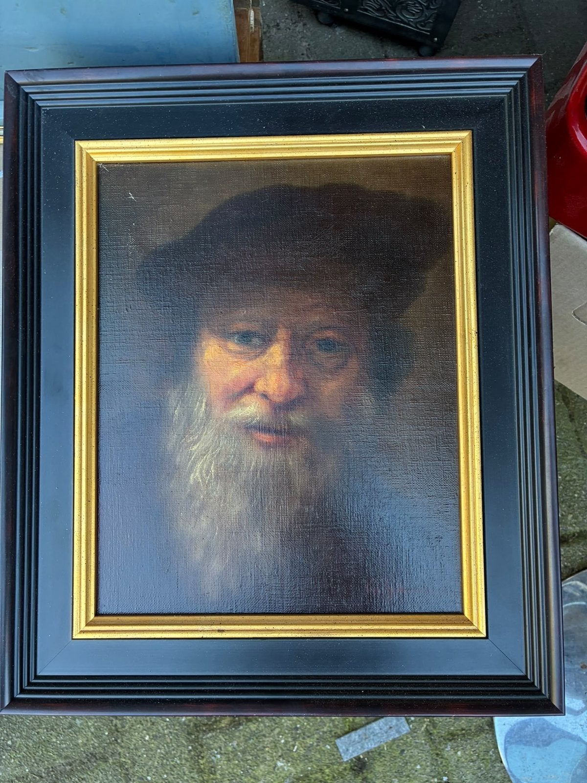 Oude Meester Portret Olieverf Schilderij Ingelijst, Ophalen, Ingelijst, 1800 - 1899, Overige technieken