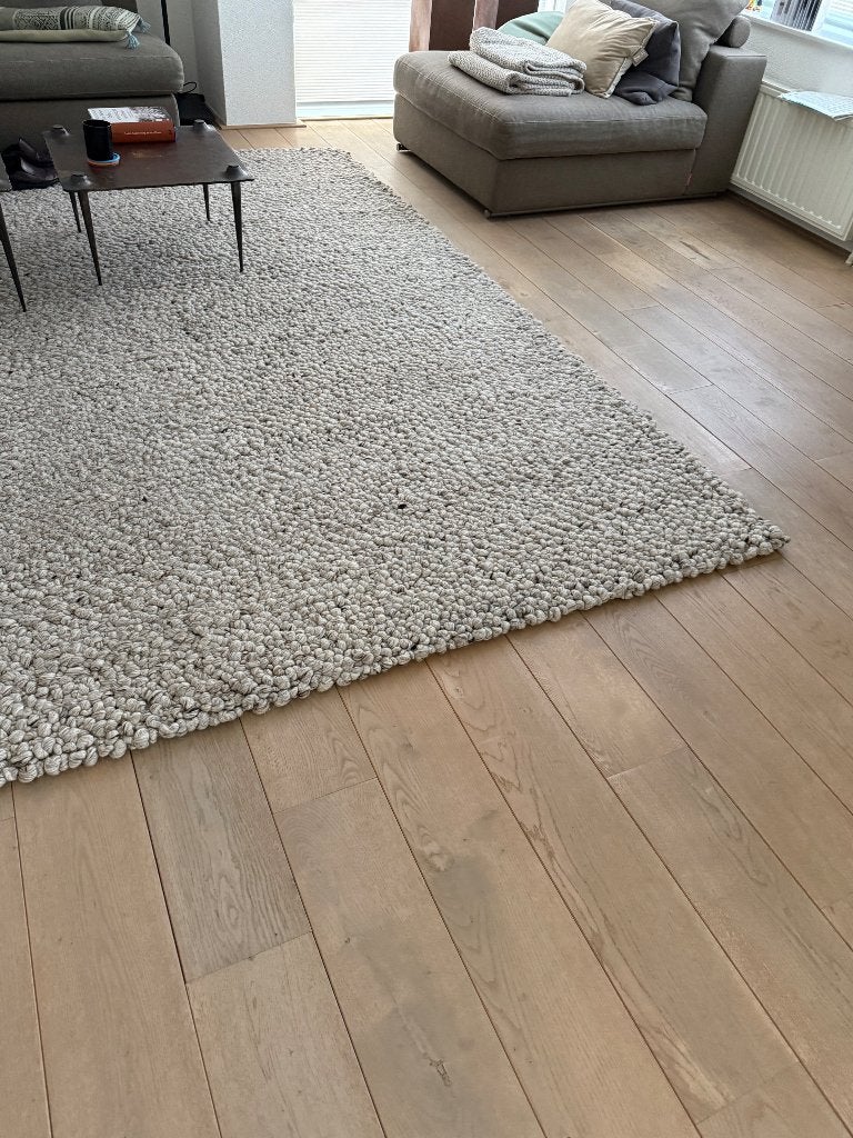 Wollen gemêleerd tapijt, Ophalen, Gebruikt, 200 cm of meer, Grijs