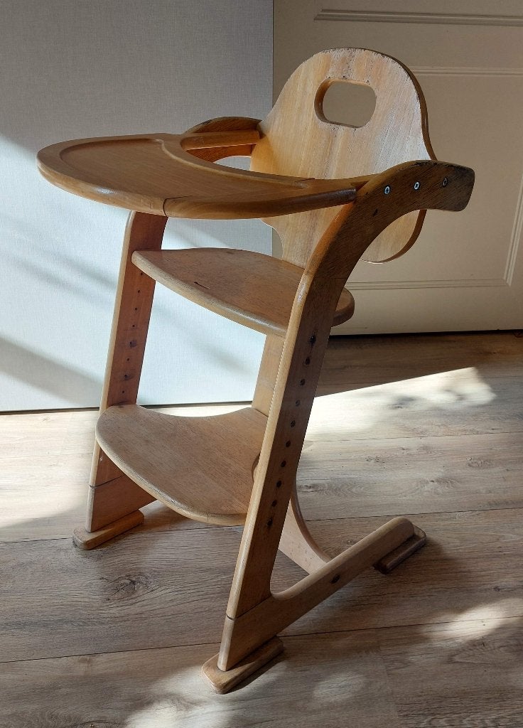 Tiamo Wood Collection meegroei kinderstoel, Kinderen en Baby's, Kinderstoelen, Ophalen, Gebruikt, Meegroeistoel, Afneembaar eetblad