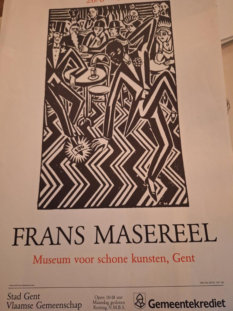 Frans Masereel Tentoonstellingsposter - Museum Gent, Verzenden, A1 t/m A3, Overige onderwerpen, Rechthoekig Staand