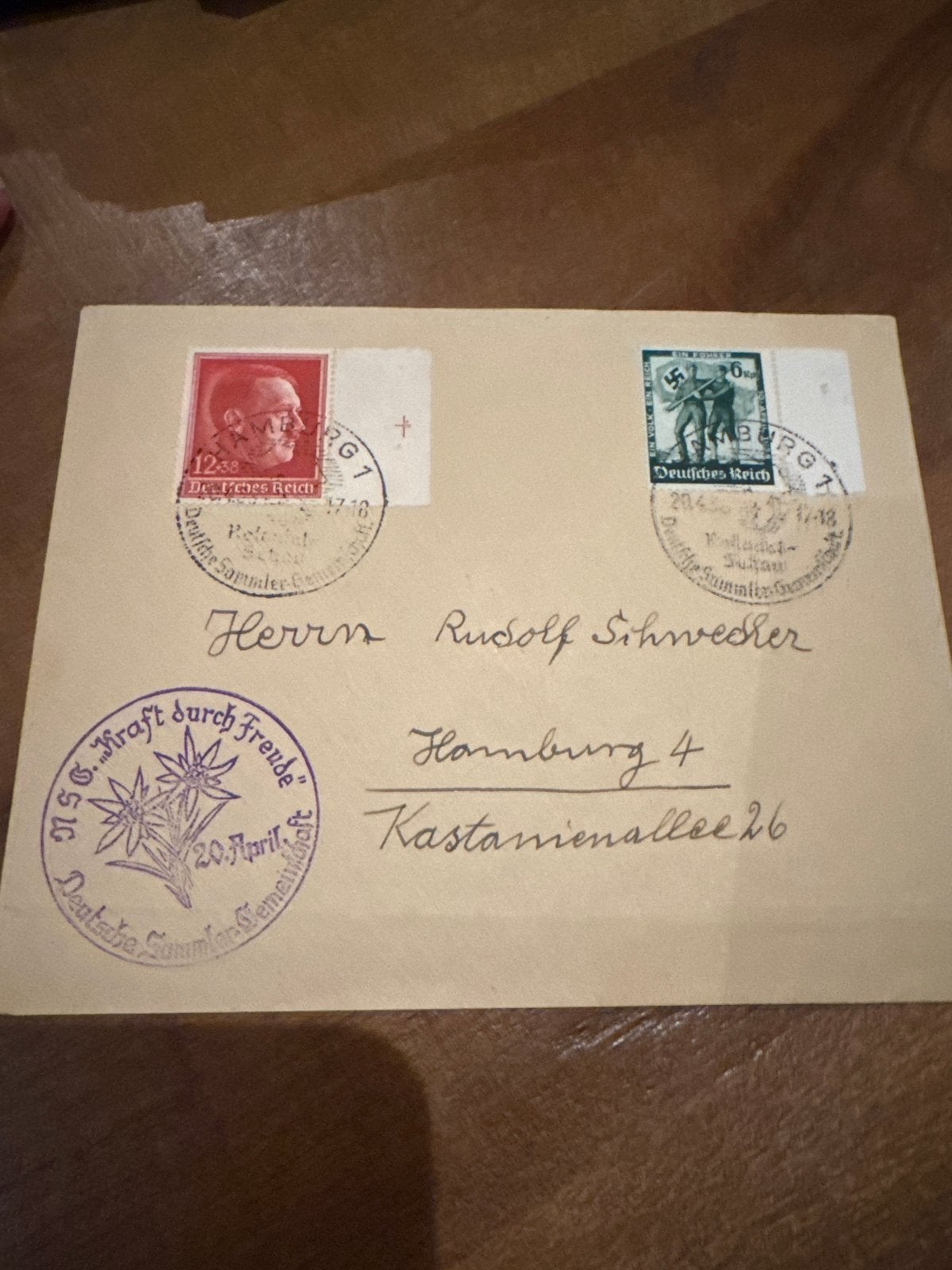 Historische envelop Derde Rijk - 20 april 1938, Verzamelen, Ophalen of Verzenden