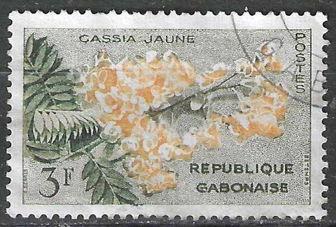 Gabon 1961 - Yvert 156 - Indische goudenregen (ST), Verzenden, Overige landen, Gestempeld
