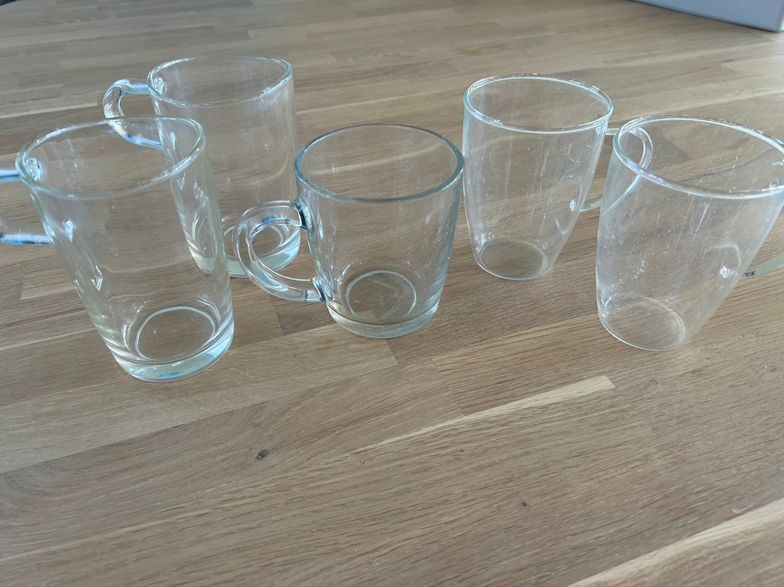 Theeglazen, 5 stuks, gebruikt, Glas of Glazen, Gebruikt, Ophalen of Verzenden, Glas