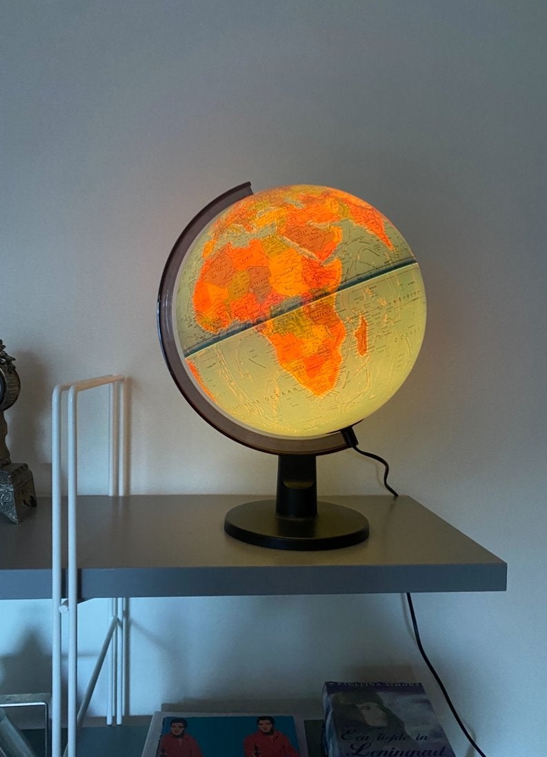 Deense verlichte wereldbol Scan Globe A/S 1993, Kunststof, Ophalen of Verzenden, Staatkundige wereldbol, Verlicht
