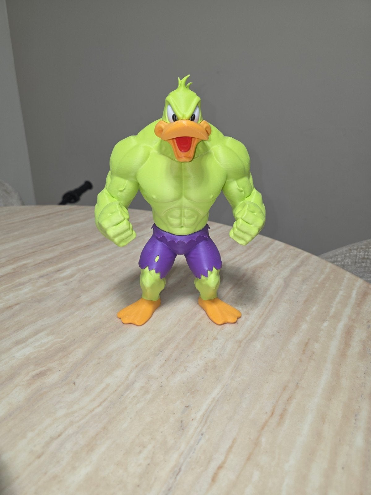Daffy Duck als Hulk - 25 cm 3D geprint beeldje, Ophalen of Verzenden, Nieuw