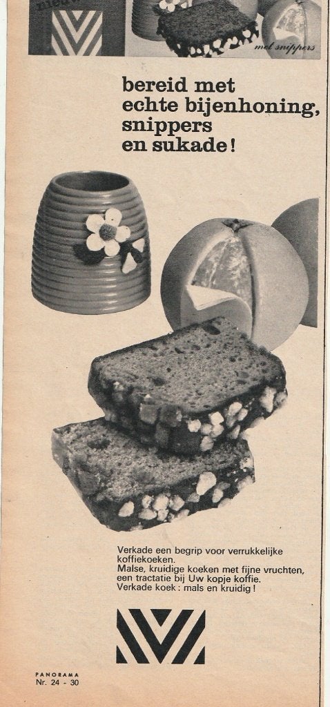 Retro reclame 1967 Verkade Zaandam honingkoek en sukade, Verzenden, Overige typen