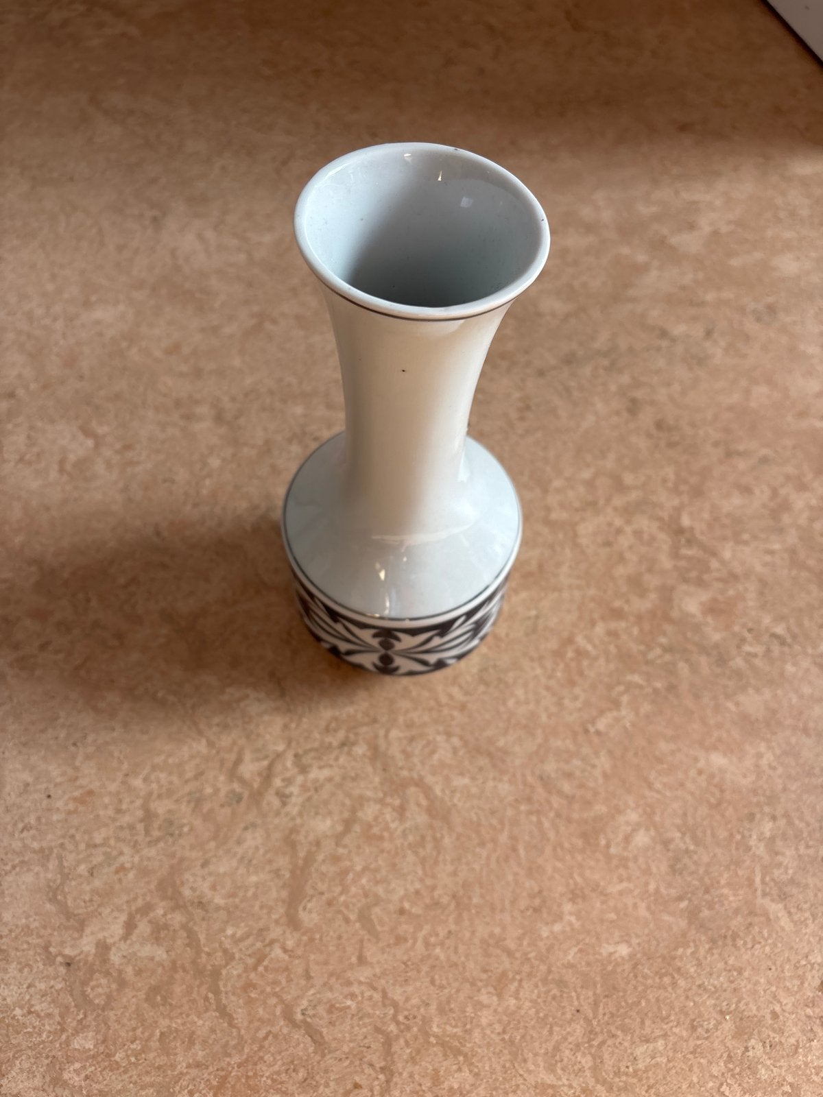 Vintage Spechtsbrunn Porseleinen Vaas - DDR Design Blauw/Wit, Antiek en Kunst, Ophalen of Verzenden