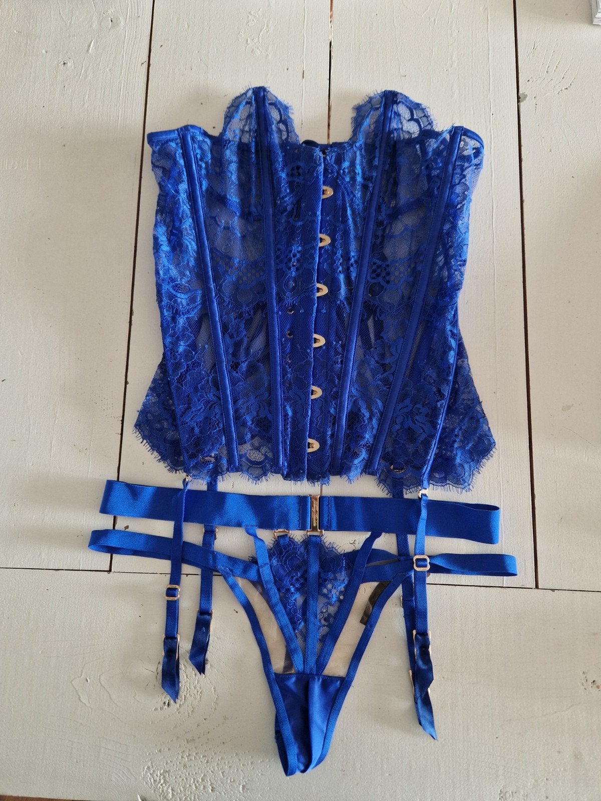 Honey Birdette korset met string, ., Zwart, Ophalen of Verzenden, Body of Korset
