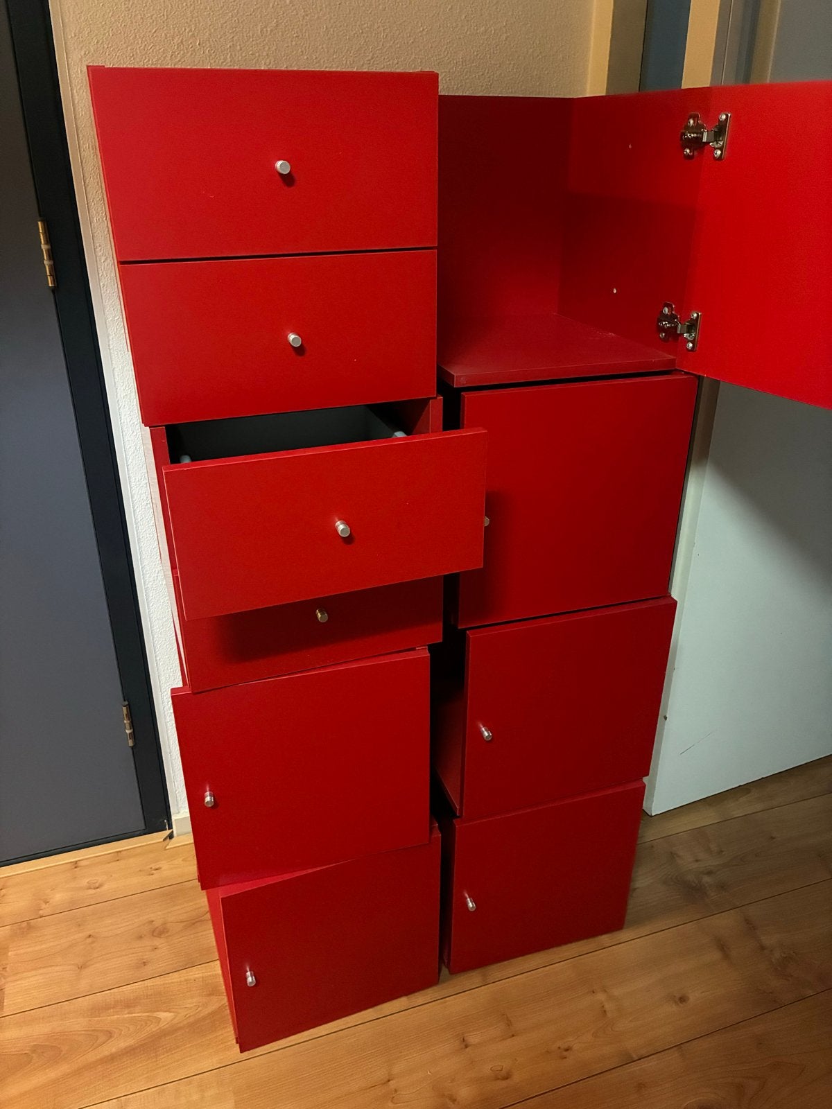 Rode Kastjes voor Kallax/Ikea/(10€ per stuk or 70€ all set), Huis en Inrichting, Ophalen of Verzenden, Gebruikt