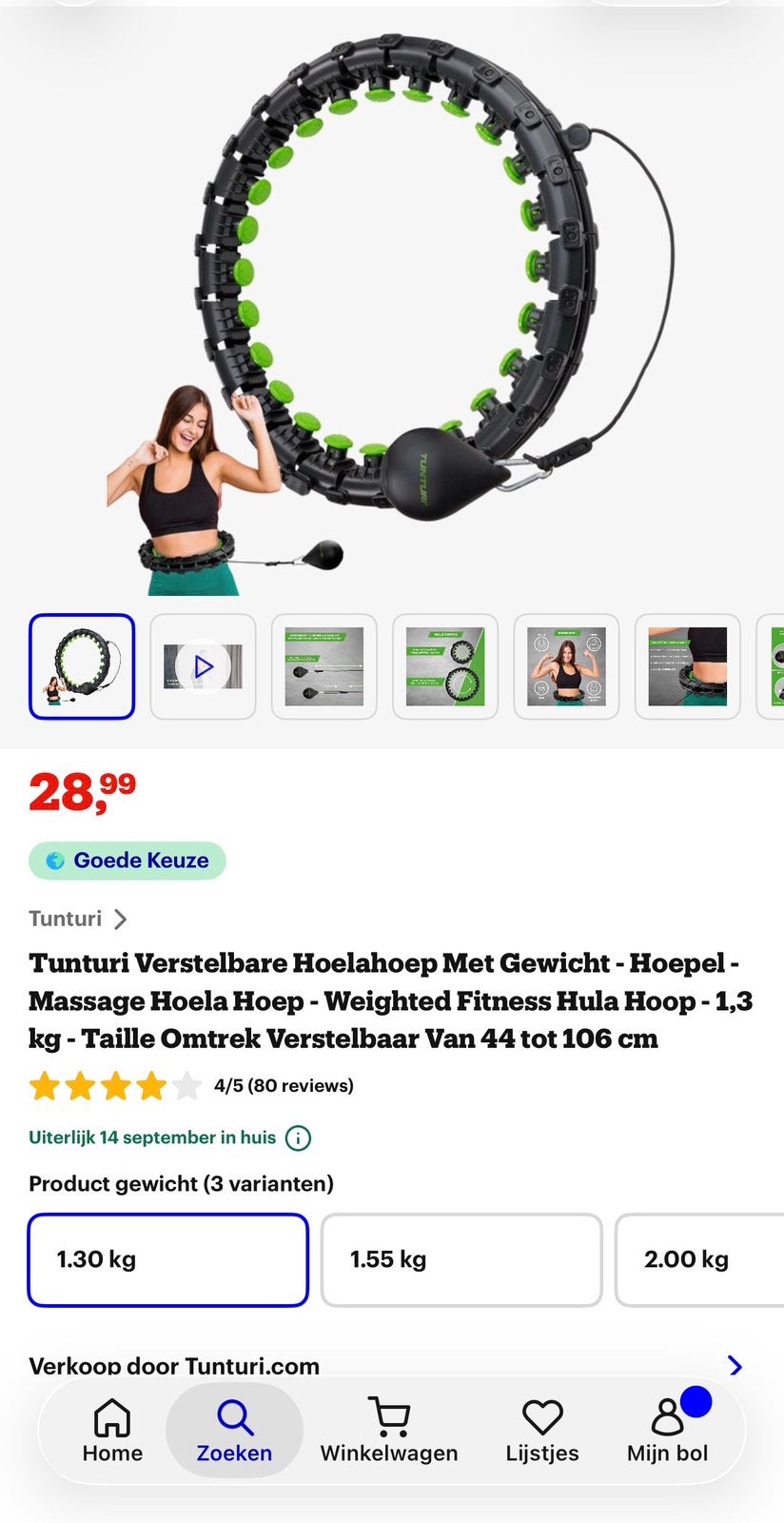 Hula Hoop met gewicht nieuw en ongebruikt, Sport en Fitness, Hoelahoeps, Ophalen of Verzenden, Nieuw