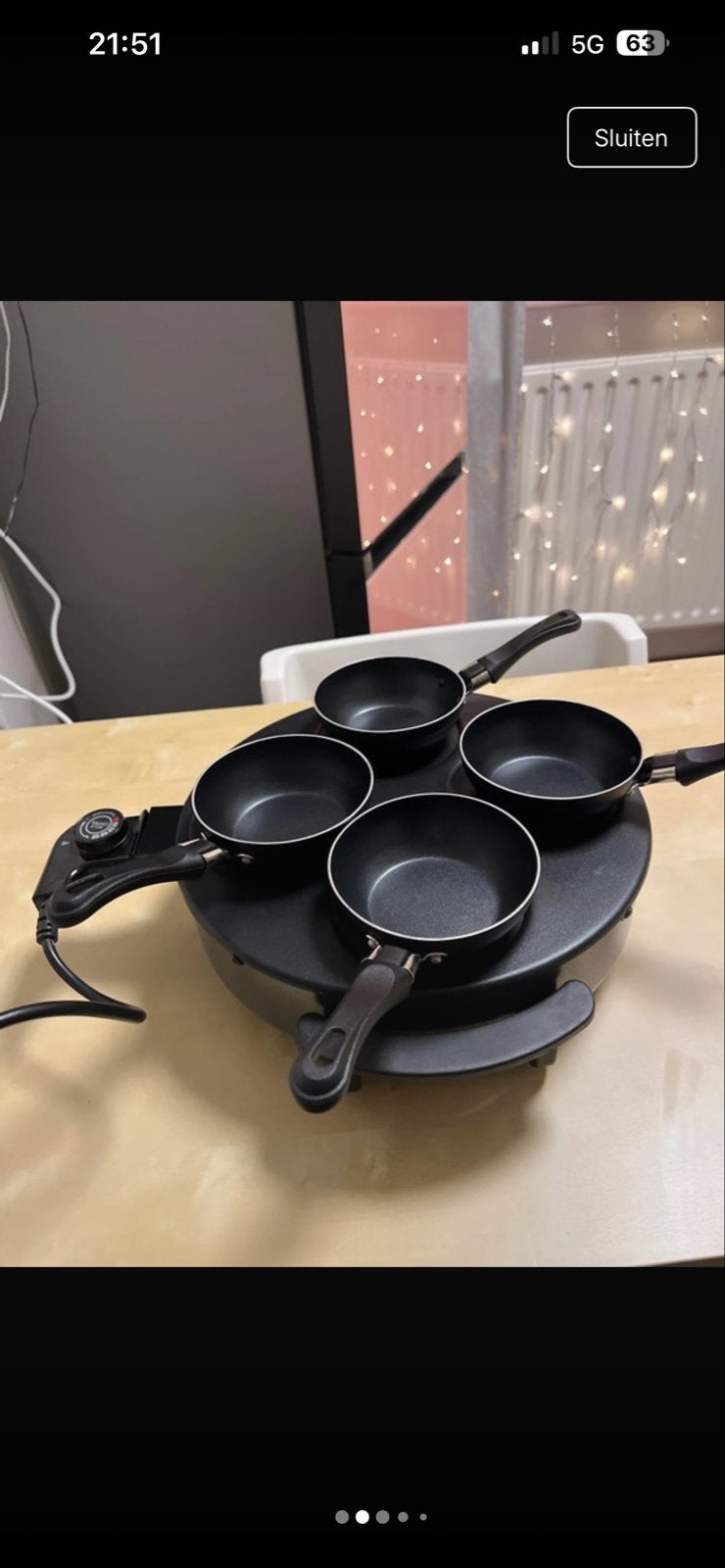 tristan wok/adjan met 4 Pannetjes - Perfect voor 4 Pe, Witgoed en Apparatuur, Ophalen of Verzenden, Zo goed als nieuw, Minder dan 4 personen