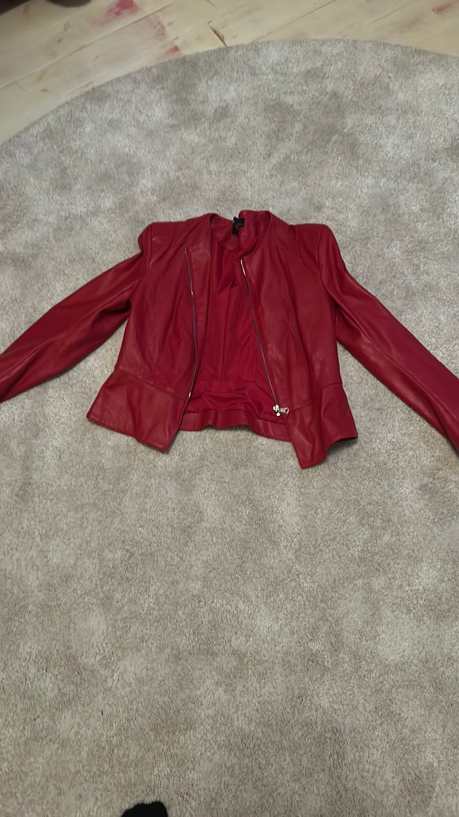Damesjas maat M 36 - 38 Rood Leer van ZARA, Ophalen of Verzenden, Zo goed als nieuw, Maat 36 (S), Rood