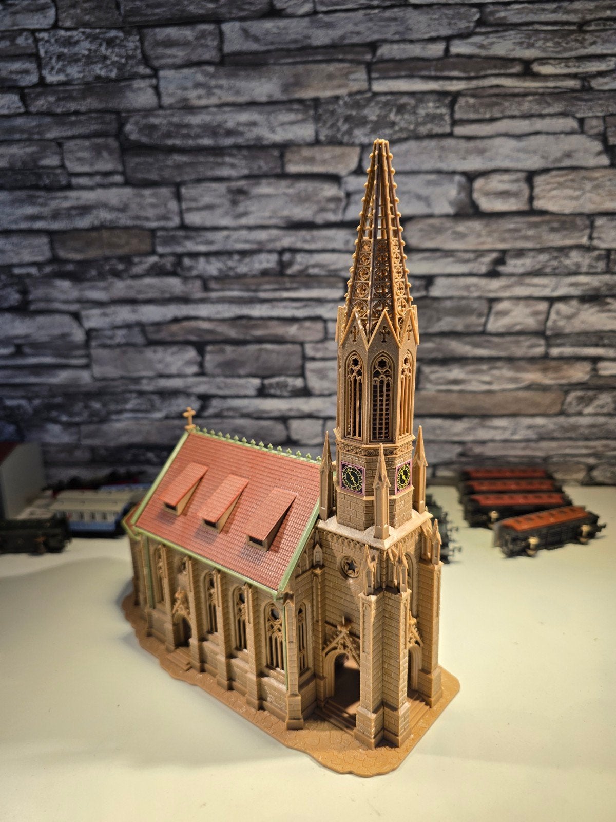 groot kerkgebouw kerk N spoor trein 1:160, Overige merken, Gebruikt, Gelijkstroom of Wisselstroom, Brug, Tunnel of Gebouw