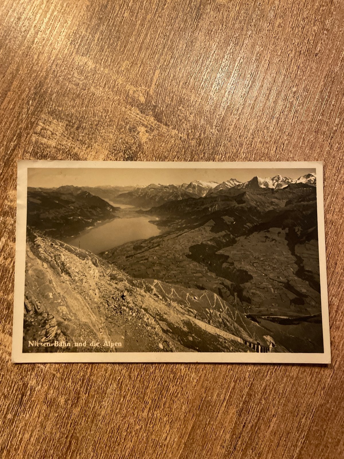 Oude Ansichtkaart Niesen-Bahn en de Alpen (Zwitserland), Ophalen of Verzenden, Gelopen, Overig Europa