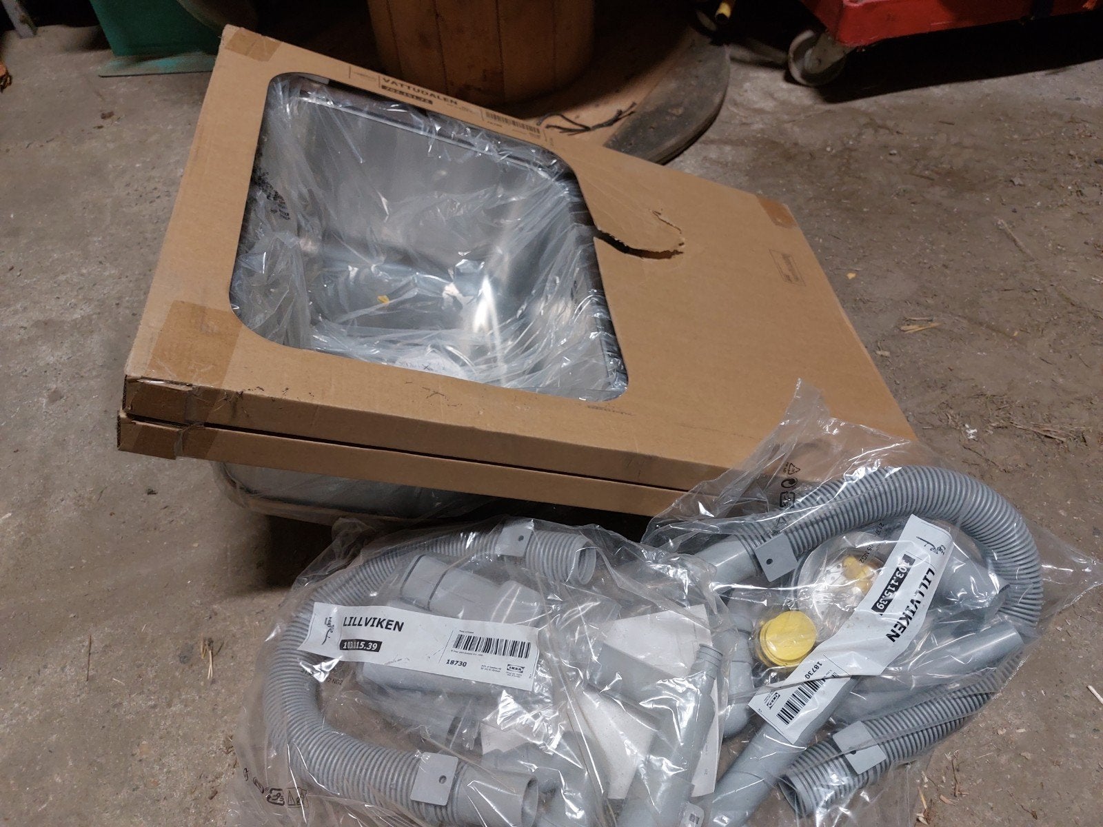 2x IKEA VATTUDALEN wasbakken met afdruipgedeelte, nieuw, Ophalen, Nieuw, Rvs, Wastafel