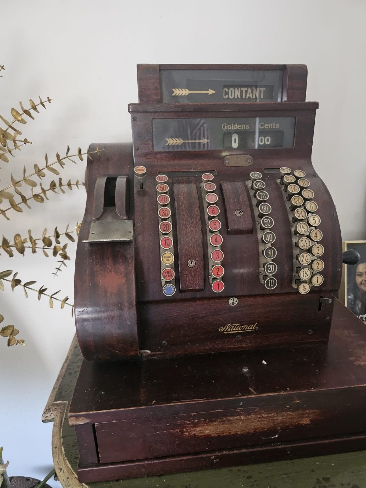 Antieke National Kassa - Vintage Geldlade, Ophalen