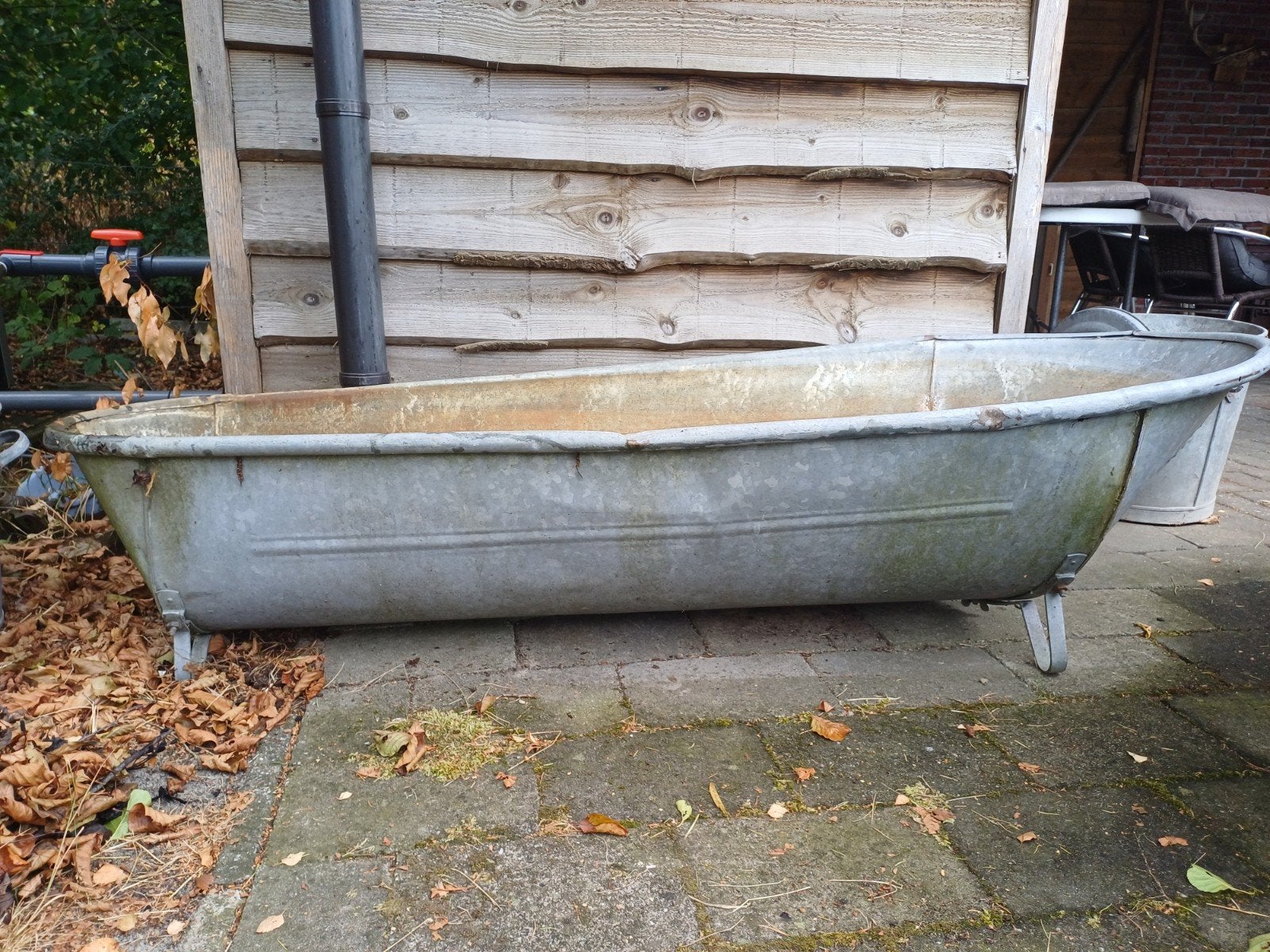 Zinken badkuip, Ophalen, Gebruikt, 100 cm of meer, Metaal