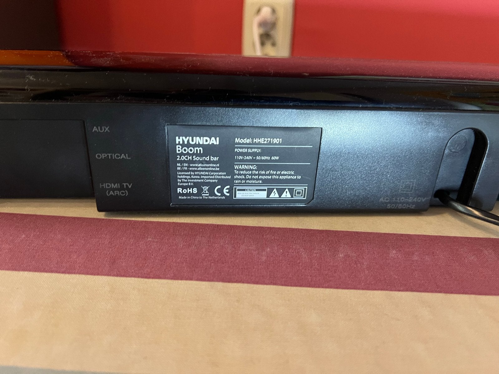 Hyundai Boom HHE271901 2.0CH Soundbar, Audio, Tv en Foto, Ophalen of Verzenden, Gebruikt