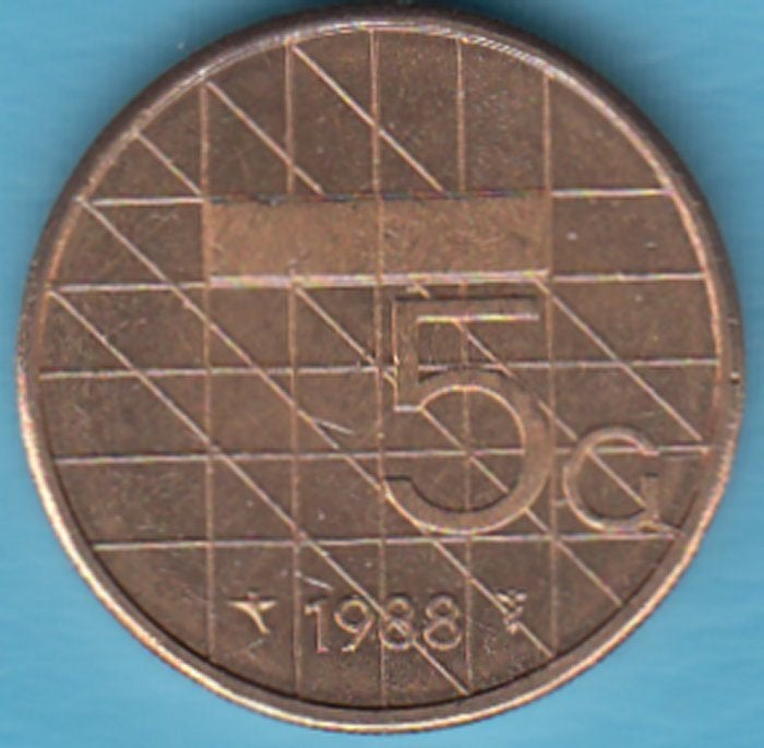 Nederland Vijfje (5 gulden) 1988 UNC in munthouder, Ophalen of Verzenden, Koningin Beatrix, 5 gulden, Losse munt